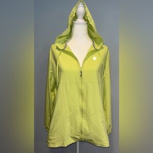 Coolibar UPF 50 Zip Hoodie JACKET Women's Citrus Green Lightweight Pockets Sz. S